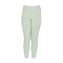 Leggings da bambina aderenti con grip e logo Equestro Verde chiaro Leggings da bambina aderenti con grip e logo Equestro Verde chiaro