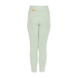 Leggings da bambina aderenti con grip e logo Equestro Verde chiaro Leggings da bambina aderenti con grip e logo Equestro Verde chiaro