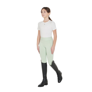 Leggings da bambina aderenti con grip e logo Equestro Leggings da bambina aderenti con grip e logo Equestro