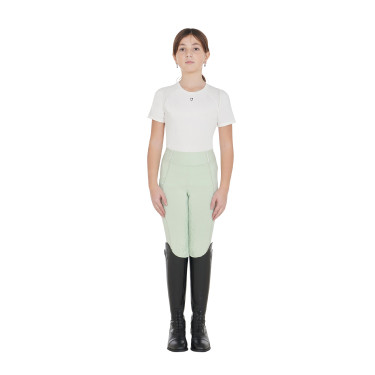 Leggings da bambina aderenti con grip e logo Equestro Leggings da bambina aderenti con grip e logo Equestro