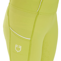 Leggings da bambina aderenti con grip e logo Equestro Limone Giallo Leggings da bambina aderenti con grip e logo Equestro Limone Giallo