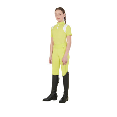 Leggings da bambina aderenti con grip e logo Equestro Leggings da bambina aderenti con grip e logo Equestro