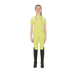 Leggings da bambina aderenti con grip e logo Equestro Limone Giallo Leggings da bambina aderenti con grip e logo Equestro Limone Giallo