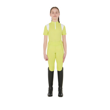 Leggings da bambina aderenti con grip e logo Equestro Leggings da bambina aderenti con grip e logo Equestro