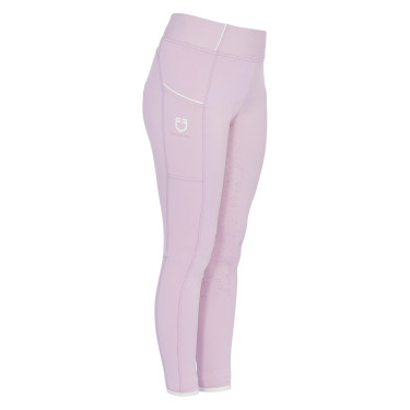 Leggings da bambina aderenti con grip e logo Equestro Leggings da bambina aderenti con grip e logo Equestro