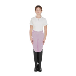 Leggings da bambina aderenti con grip e logo Equestro Lilla Blu Leggings da bambina aderenti con grip e logo Equestro Lilla Blu
