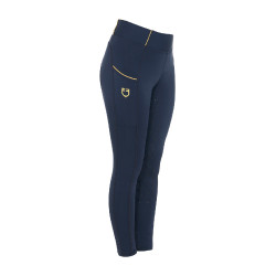 Leggings da bambina aderenti con grip e logo Equestro Marina Blu marino Leggings da bambina aderenti con grip e logo Equestro Marina Blu marino