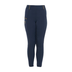 Leggings da bambina aderenti con grip e logo Equestro Marina Blu marino Leggings da bambina aderenti con grip e logo Equestro Marina Blu marino