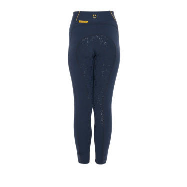 Leggings da bambina aderenti con grip e logo Equestro Leggings da bambina aderenti con grip e logo Equestro
