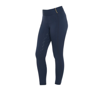 Leggings da bambina aderenti con grip e logo Equestro Leggings da bambina aderenti con grip e logo Equestro