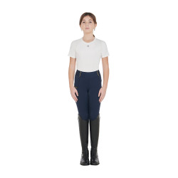 Leggings da bambina aderenti con grip e logo Equestro Marina Blu marino Leggings da bambina aderenti con grip e logo Equestro Marina Blu marino