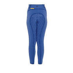 Leggings da bambina aderenti con grip e logo Equestro Blu reale Leggings da bambina aderenti con grip e logo Equestro Blu reale