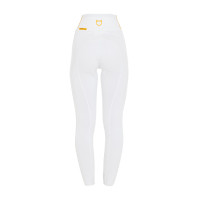 Leggings da bambina aderenti con grip e logo Equestro Bianco Leggings da bambina aderenti con grip e logo Equestro Bianco