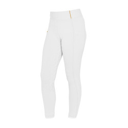 Leggings da bambina aderenti con grip e logo Equestro Bianco Leggings da bambina aderenti con grip e logo Equestro Bianco