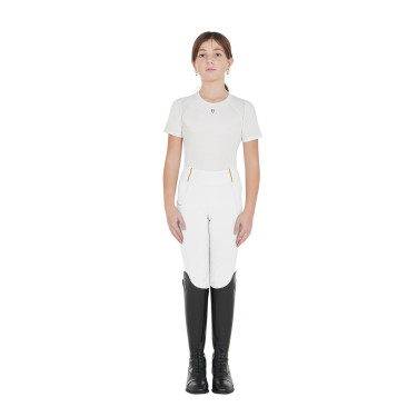 Leggings da bambina aderenti con grip e logo Equestro Leggings da bambina aderenti con grip e logo Equestro