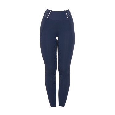 Leggings aderenti da donna con strass Equestro Blazer marine Blu marino