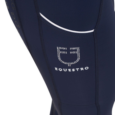 Leggings aderenti da donna con strass Equestro Blazer marine Blu marino
