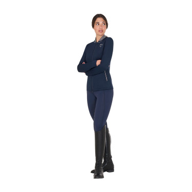 Leggings aderenti da donna con strass Equestro Blazer marine Blu marino