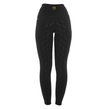 Leggings aderenti da donna con inserti in micro-mesh Equestro Leggings aderenti da donna con inserti in micro-mesh Equestro