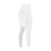 Leggings aderenti da donna con inserti in micro-mesh Equestro Bianco