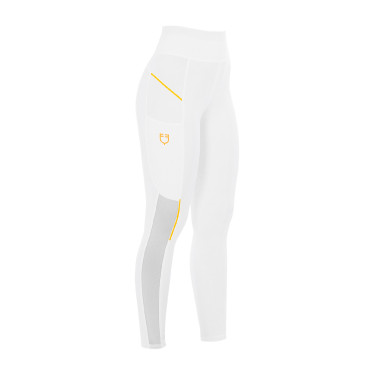 Leggings aderenti da donna con inserti in micro-mesh Equestro Bianco
