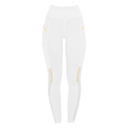 Leggings aderenti da donna con inserti in micro-mesh Equestro Bianco