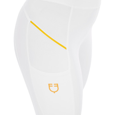 Leggings aderenti da donna con inserti in micro-mesh Equestro Bianco