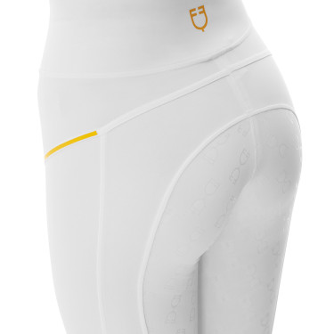 Leggings aderenti da donna con inserti in micro-mesh Equestro Bianco