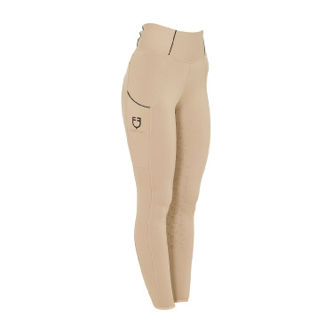 Leggings aderenti da donna con grip completo Classic Equestro Incenso Beige