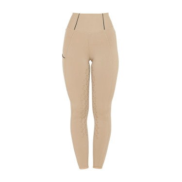 Leggings aderenti da donna con grip completo Classic Equestro Incenso Beige
