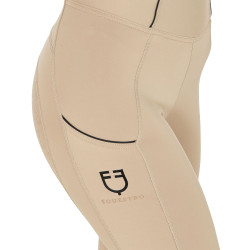 Leggings aderenti da donna con grip completo Classic Equestro Incenso Beige