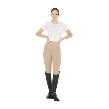 Leggings aderenti da donna con grip completo Classic Equestro Incenso Beige