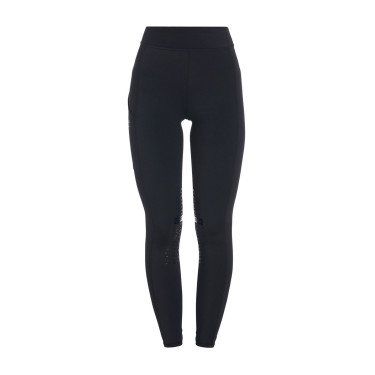 Leggings aderenti in tessuto tecnico elasticizzato da donna Kao Light Equestro Nero / nero