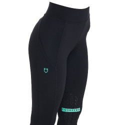 Leggings aderenti in tessuto tecnico elasticizzato da donna Kao Light Equestro Nero / smeraldo Leggings aderenti in tessuto tecnico elasticizzato da donna Kao Light Equestro Nero / smeraldo