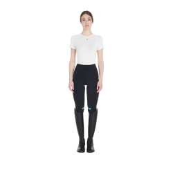 Leggings aderenti in tessuto tecnico elasticizzato da donna Kao Light Equestro Nero / smeraldo Leggings aderenti in tessuto tecnico elasticizzato da donna Kao Light Equestro Nero / smeraldo