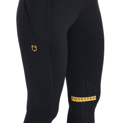 Leggings aderenti in tessuto tecnico elasticizzato da donna Kao Light Equestro Nero / giallo Leggings aderenti in tessuto tecnico elasticizzato da donna Kao Light Equestro Nero / giallo
