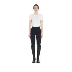 Leggings aderenti in tessuto tecnico elasticizzato da donna Kao Light Equestro Nero / giallo Leggings aderenti in tessuto tecnico elasticizzato da donna Kao Light Equestro Nero / giallo