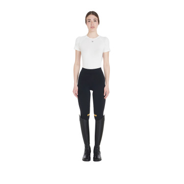 Leggings aderenti in tessuto tecnico elasticizzato da donna Kao Light Equestro Nero / giallo Leggings aderenti in tessuto tecnico elasticizzato da donna Kao Light Equestro Nero / giallo