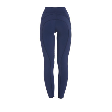 Leggings aderenti in tessuto tecnico elasticizzato da donna Kao Light Equestro Marino / smeraldo Blu