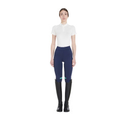 Leggings aderenti in tessuto tecnico elasticizzato da donna Kao Light Equestro Marino / smeraldo Blu