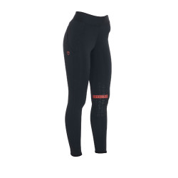 Leggings aderenti in tessuto tecnico elasticizzato da donna Kao Equestro Nero / rosso