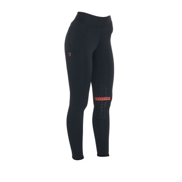 Leggings aderenti in tessuto tecnico elasticizzato da donna Kao Equestro Nero / rosso