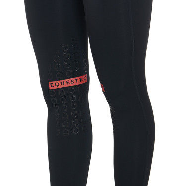 Leggings aderenti in tessuto tecnico elasticizzato da donna Kao Equestro Nero / rosso