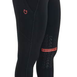 Leggings aderenti in tessuto tecnico elasticizzato da donna Kao Equestro Nero / rosso