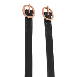 Lacci per speroni in pelle con fibbia in oro rosa Equestro Lacci per speroni in pelle con fibbia in oro rosa Equestro