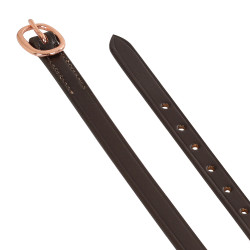 Lacci per speroni in pelle con fibbia in oro rosa Equestro Lacci per speroni in pelle con fibbia in oro rosa Equestro