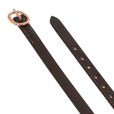 Lacci per speroni in pelle con fibbia in oro rosa Equestro Lacci per speroni in pelle con fibbia in oro rosa Equestro