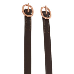 Lacci per speroni in pelle con fibbia in oro rosa Equestro Lacci per speroni in pelle con fibbia in oro rosa Equestro