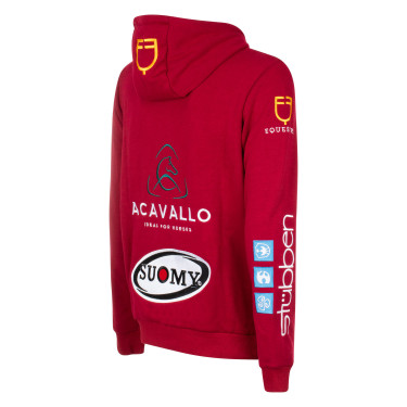 Felpa con cappuccio da uomo con multi-logo Equestro Scooter Beige