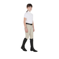 Mini-chaps in morbida pelle per bambini con fascia elastica Equestro Nero